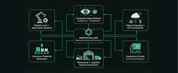 Enterprise-grade innovation lab environment illustration
