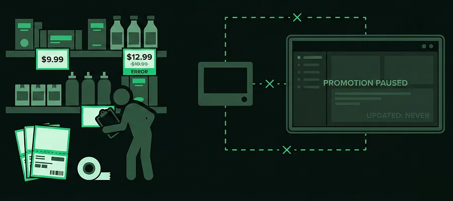 Illustration showing the problem of paper labels