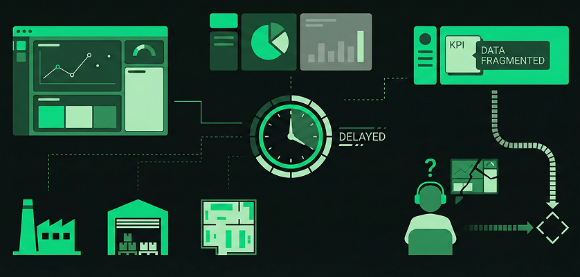 Illustration showing the problem of fragmented and disparate systems