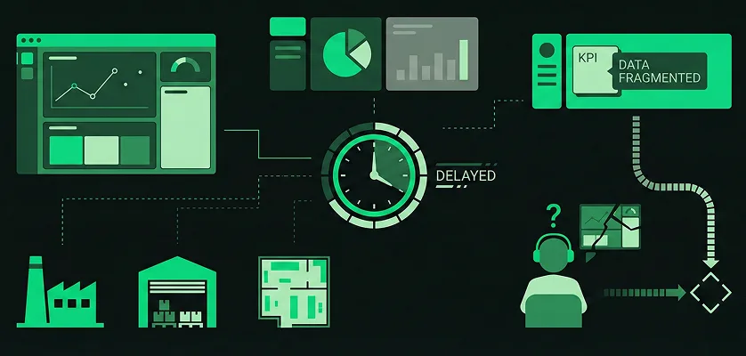 Illustration showing the problem of fragmented and disparate systems