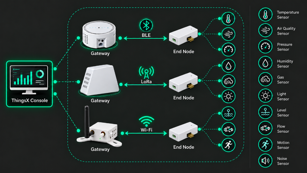 Add a sensor in seconds. Monitor everything from one place. - Complete Architecture Diagram