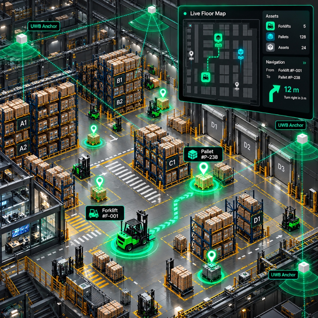 Live Warehouse Visibility and Smarter Indoor Navigation with UWB